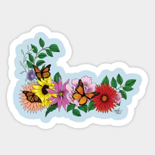 Monarch and Butterflies Sticker